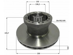 Kotouč brzdový přední AVIA D120, DAF LF45