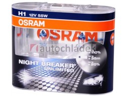 OSRAM Žárovka H1 12V 55W P14,5s NIGHT BREAKER LASER +150% 2 ks