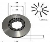 Kotouč brzdový SAF Integral včetně montání sady BI9-22K01 430x45 mm