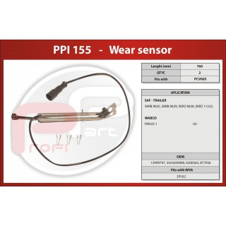 Čidlo brzdových desek RVI, VOLVO CROSSWAY