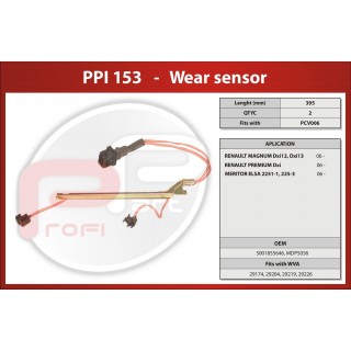 Čidlo brzdových desek SAF SKRB 9025
