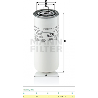 Filtr paliva WDK962/16