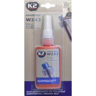 K2 PROLOK W243 - 50 ml - fixátor šroubových spojů střední pevnosti (modrý)