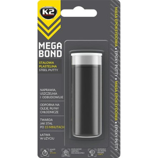 K2 MEGA BOND 40 g - ocelová plastelína na opravu a obnovu dílů (blistr)