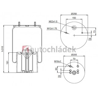 Měch pérování BPW 30 plastový zvon