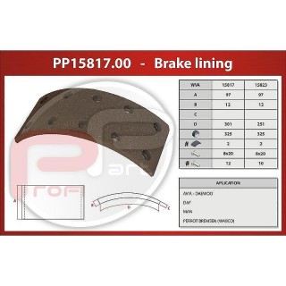 Obložení brzdové zadní A60/75,AD100,DAF